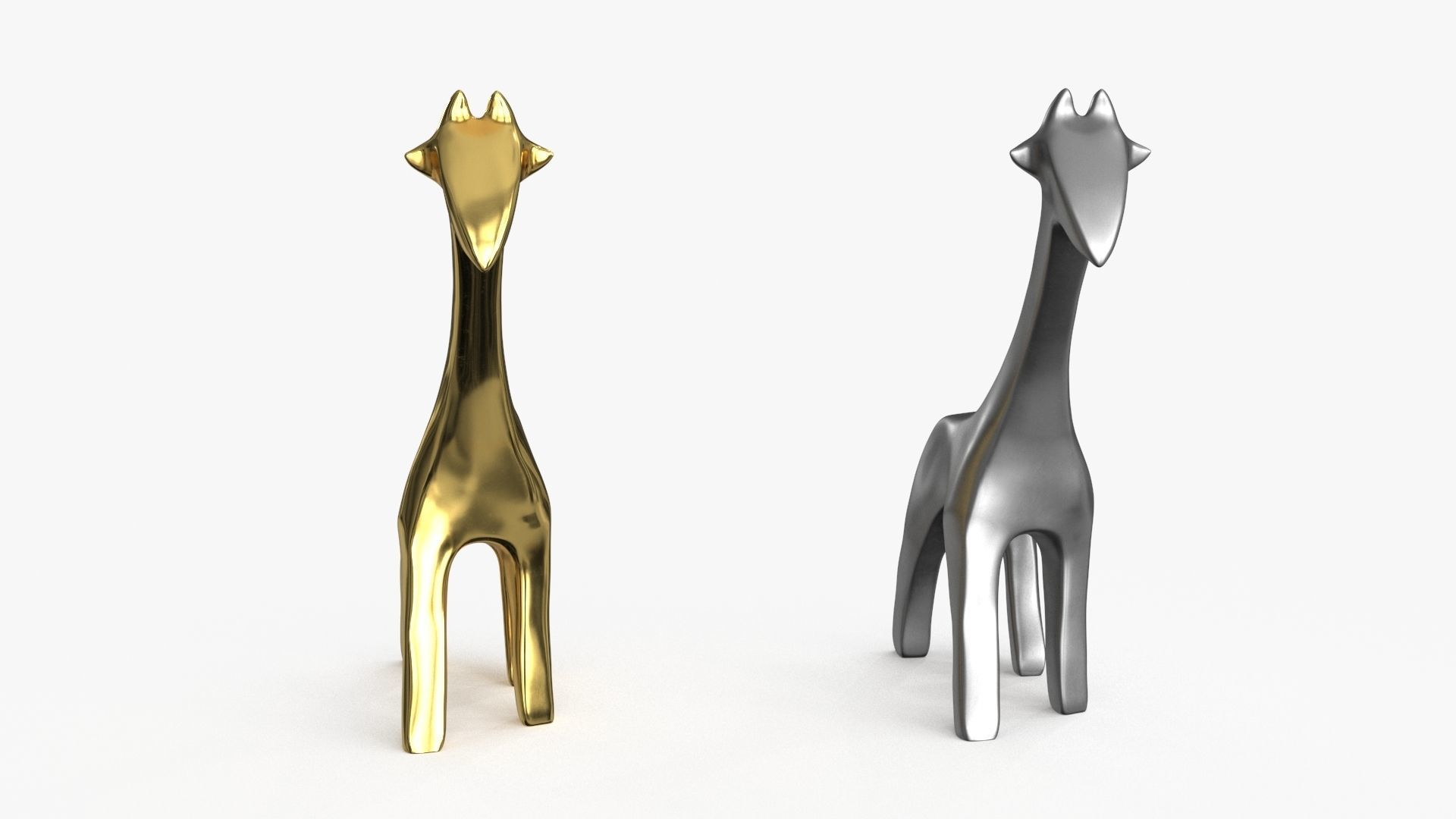 Giraffe Figurines Statuette Low-poly 3D model_6
