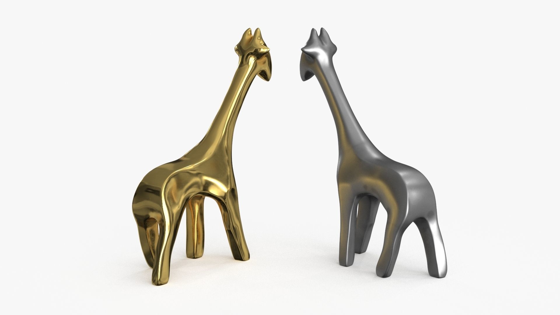 Giraffe Figurines Statuette Low-poly 3D model_3