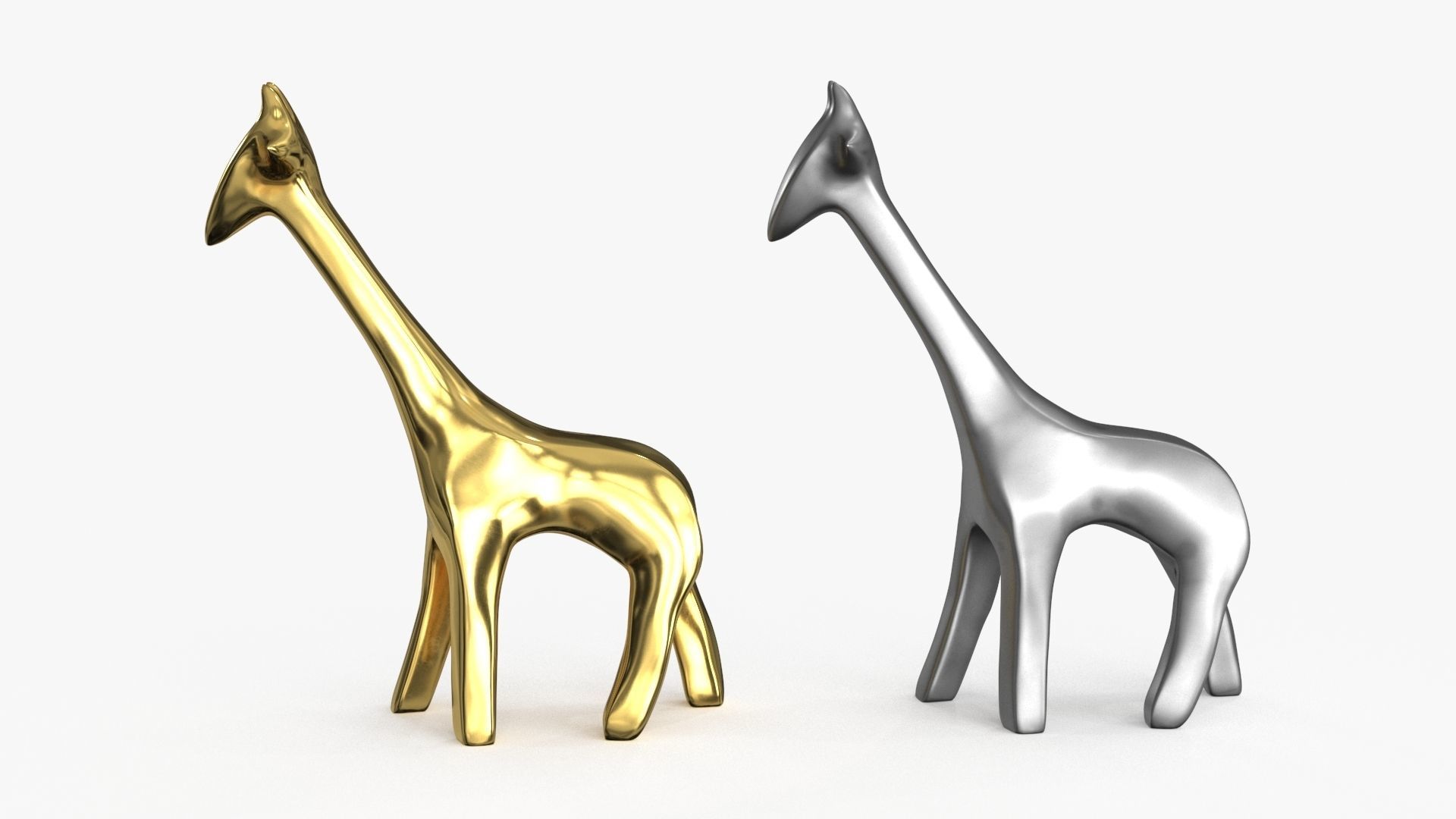 Giraffe Figurines Statuette Low-poly 3D model_12