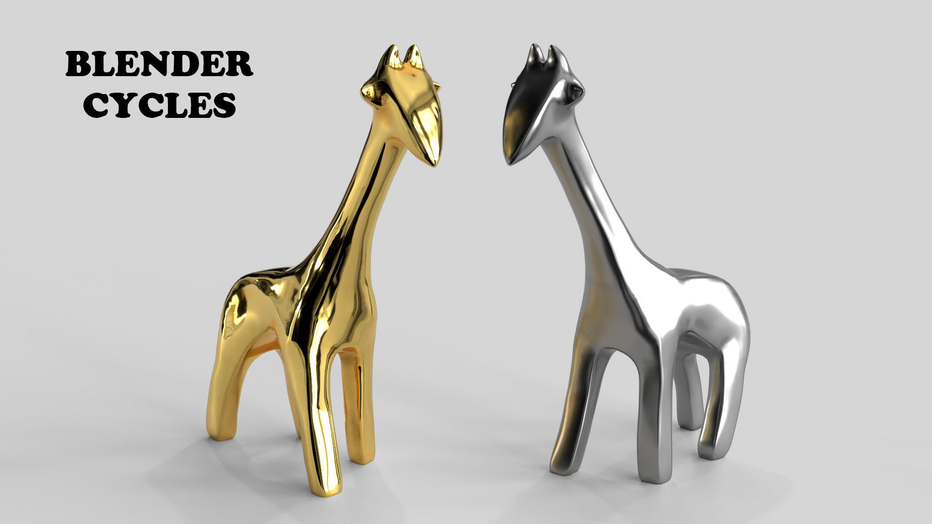 Giraffe Figurines Statuette Low-poly 3D model_5