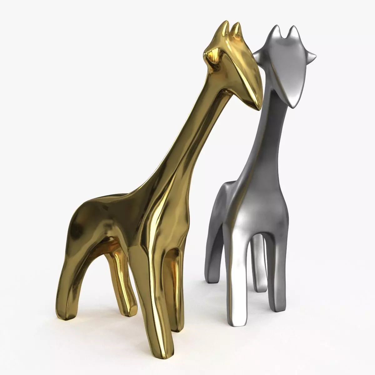 Giraffe Figurines Statuette Low-poly 3D model_0