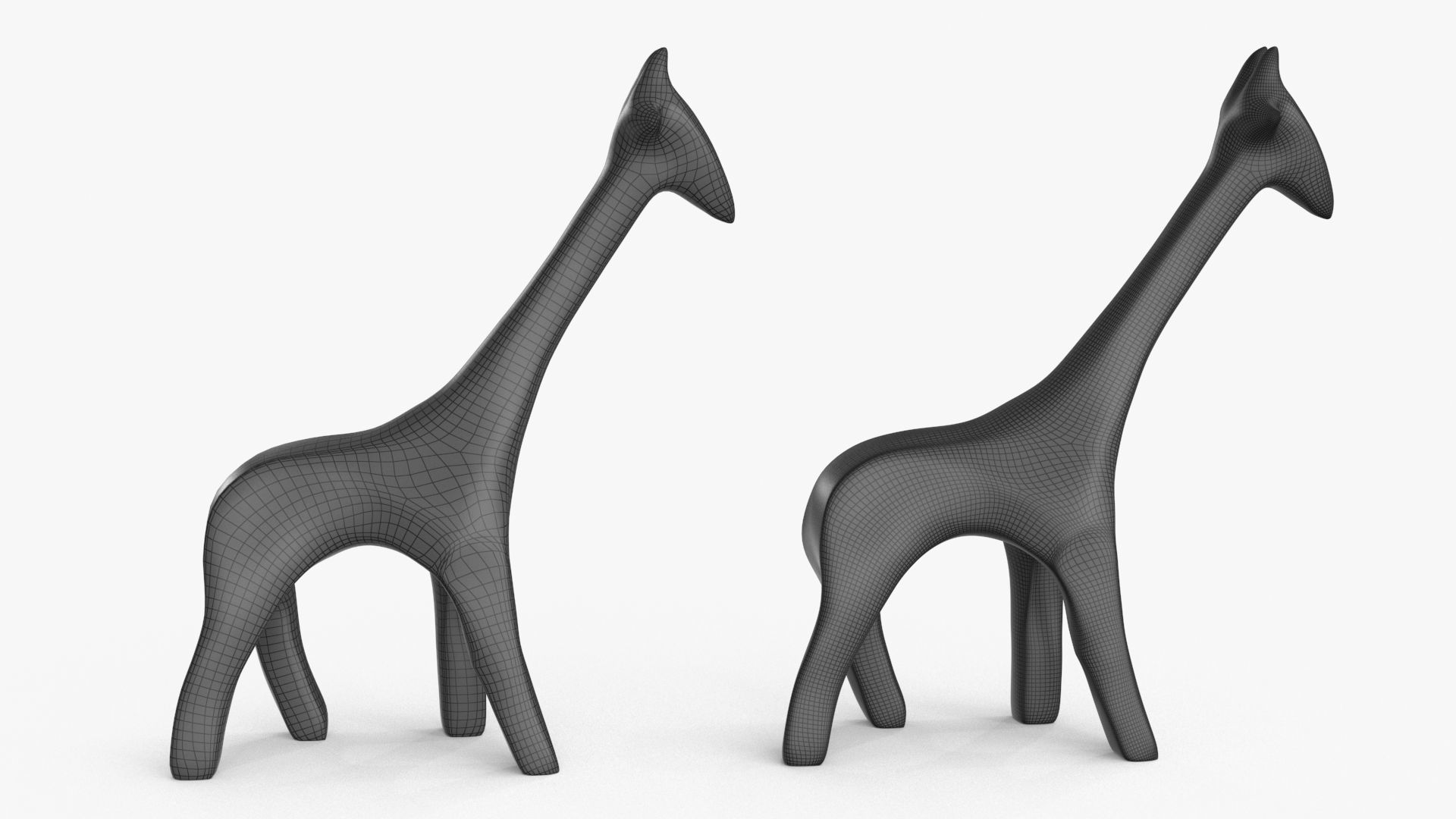 Giraffe Figurines Statuette Low-poly 3D model_15