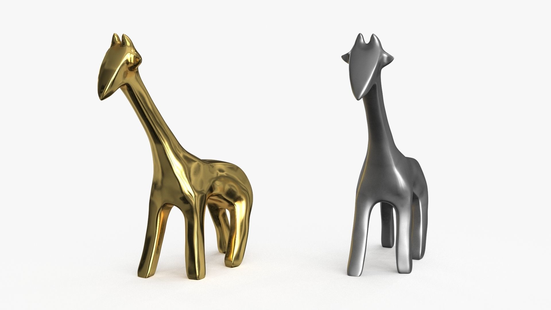 Giraffe Figurines Statuette Low-poly 3D model_13