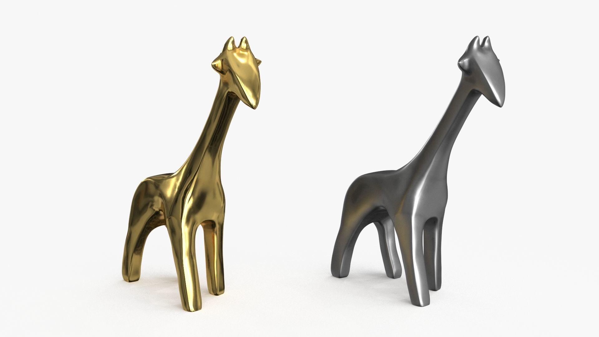 Giraffe Figurines Statuette Low-poly 3D model_7