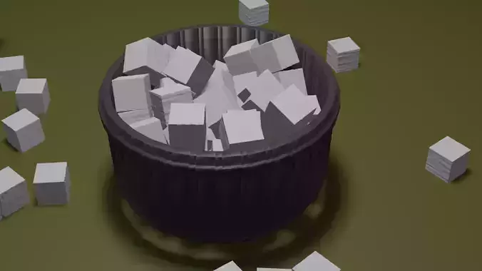 Cup Of Sugar with Animation Free 3D model