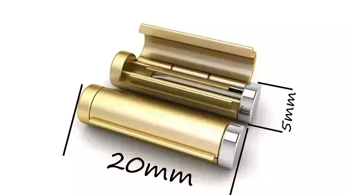 5 mm Round Plain Gold Lock Box for Chain and Necklace 3D print model