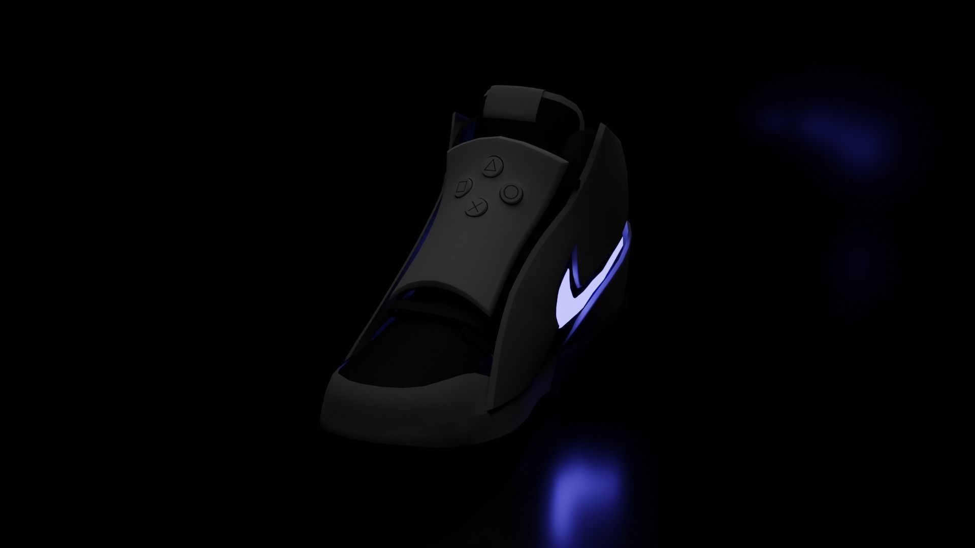 air Jordan Nike x PlayStation 5 sneakers Low-poly 3D model_1