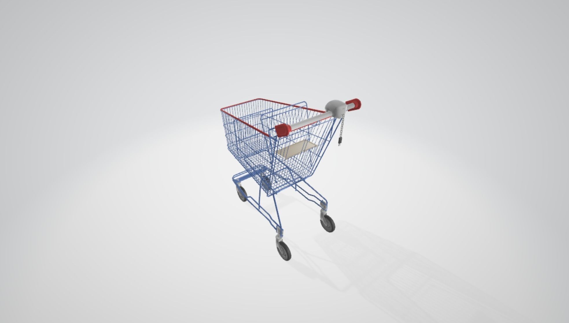 Shopping Cart Low-poly 3D model_5