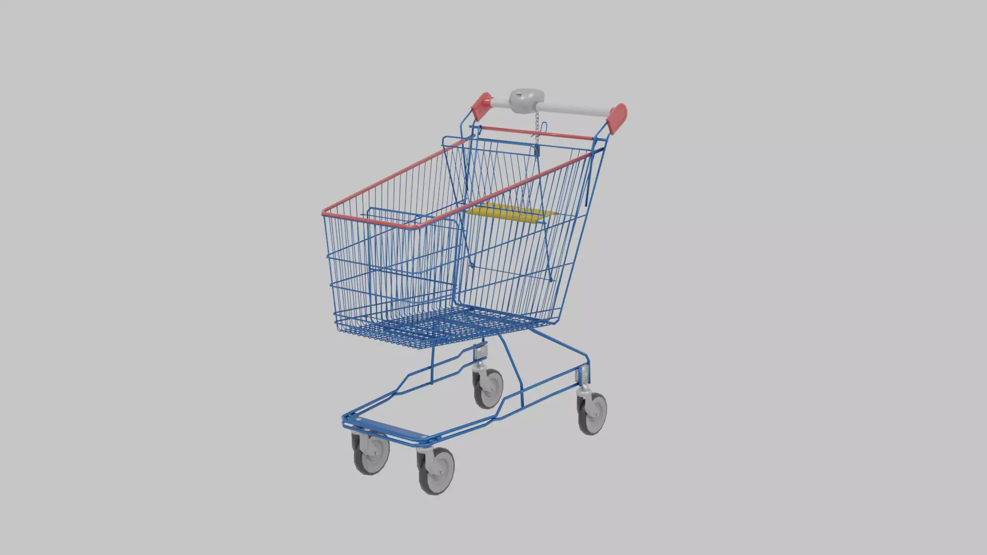 Shopping Cart Low-poly 3D model_0