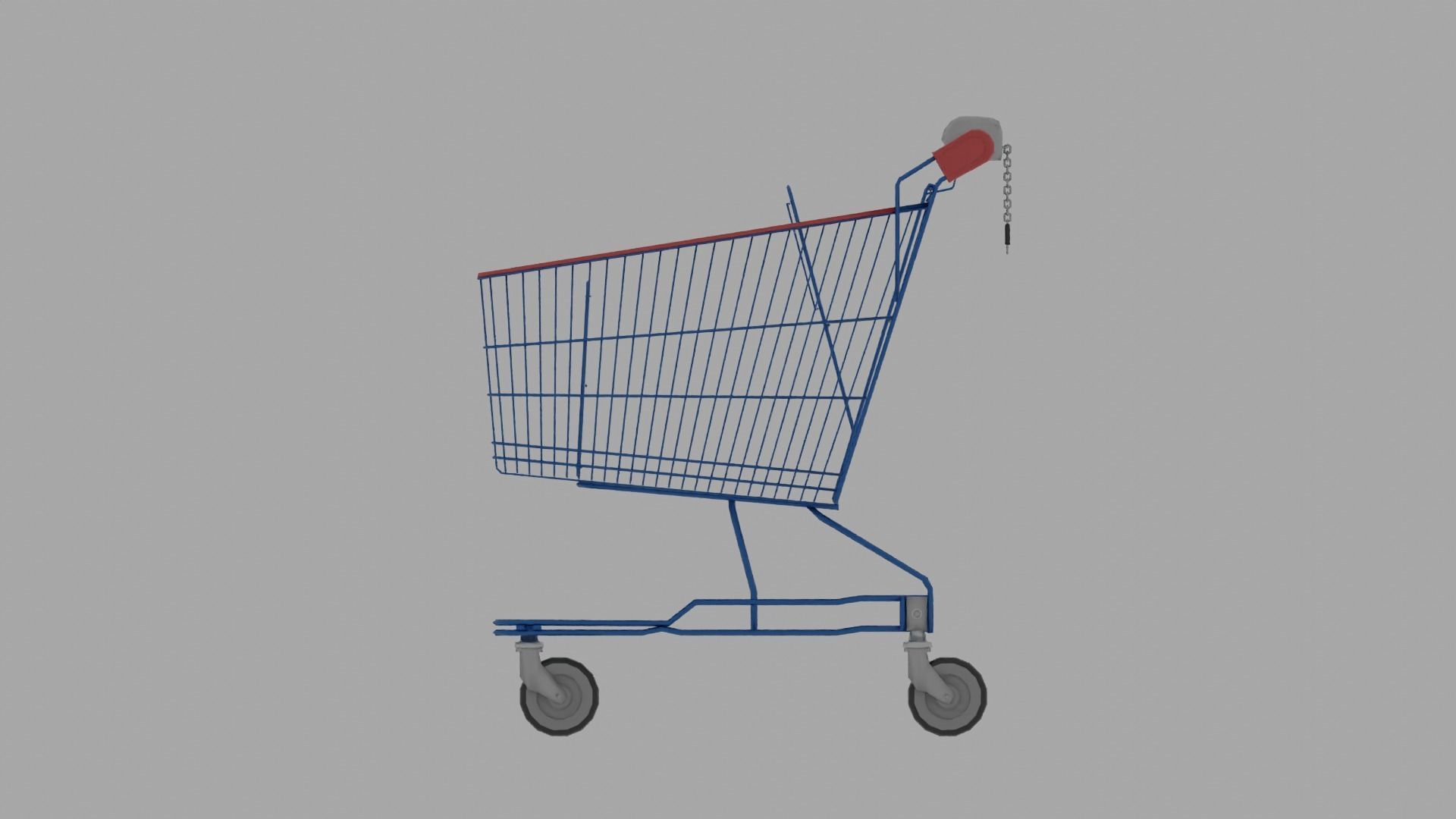 Shopping Cart Low-poly 3D model_7