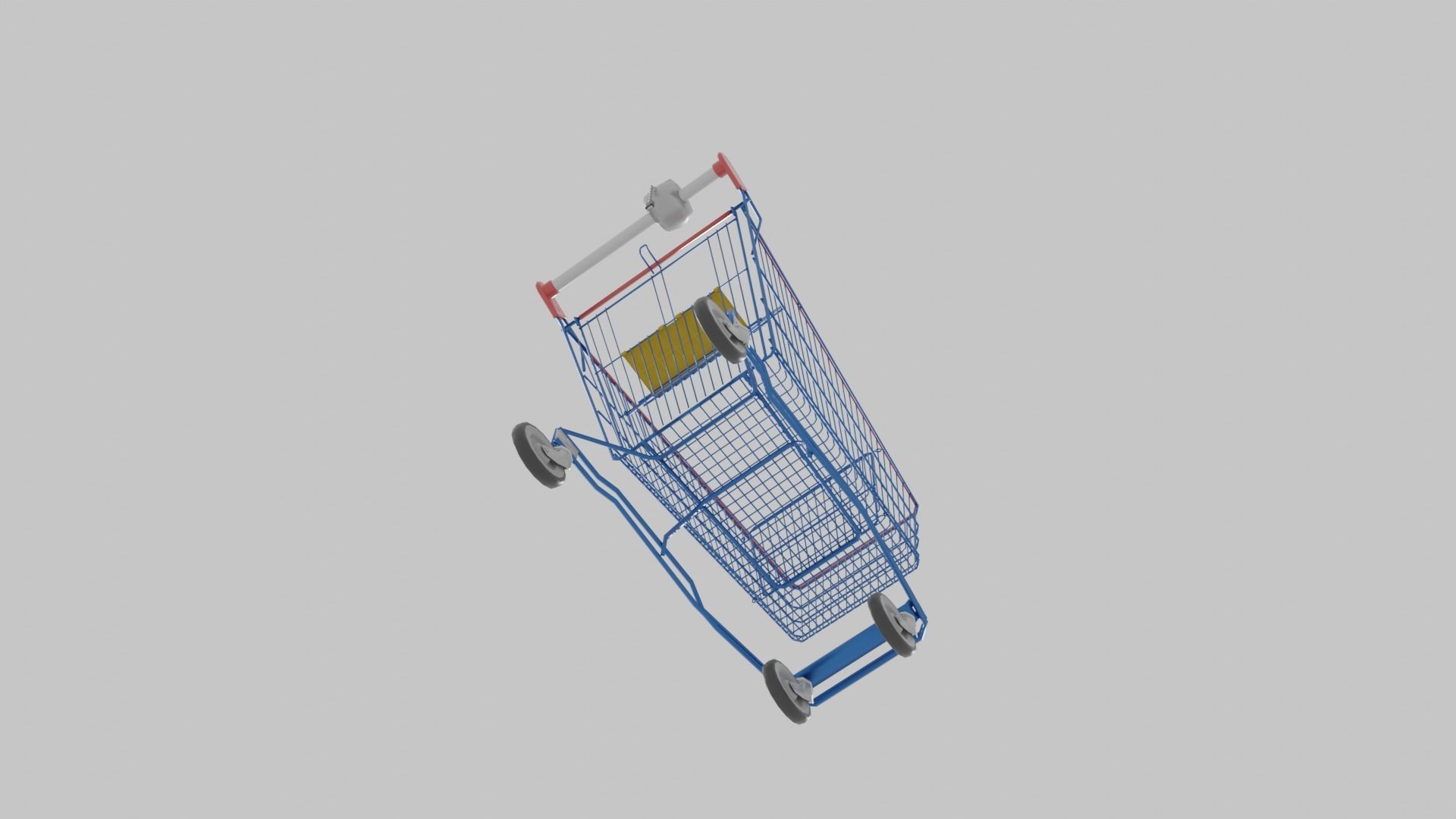 Shopping Cart Low-poly 3D model_3