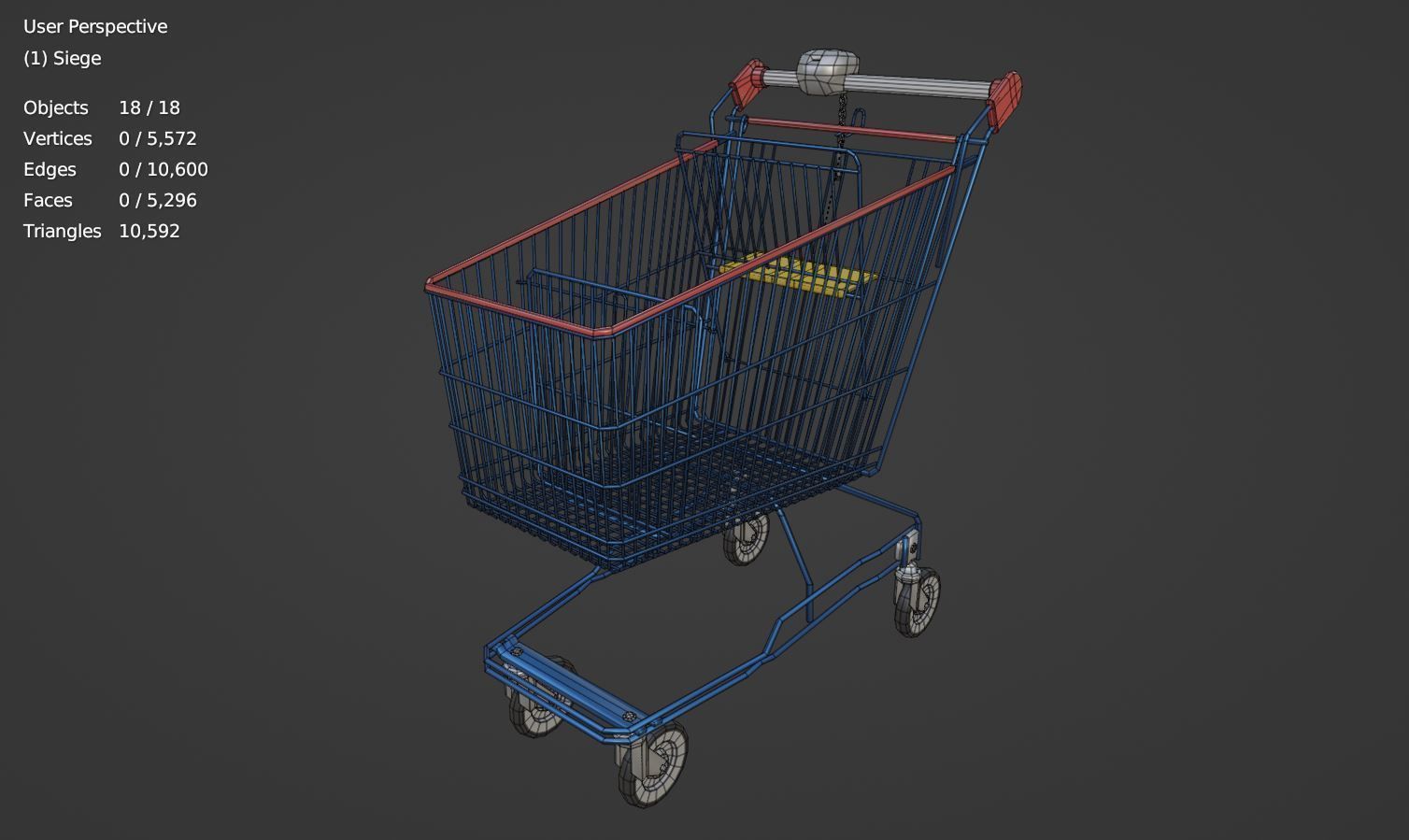 Shopping Cart Low-poly 3D model_2