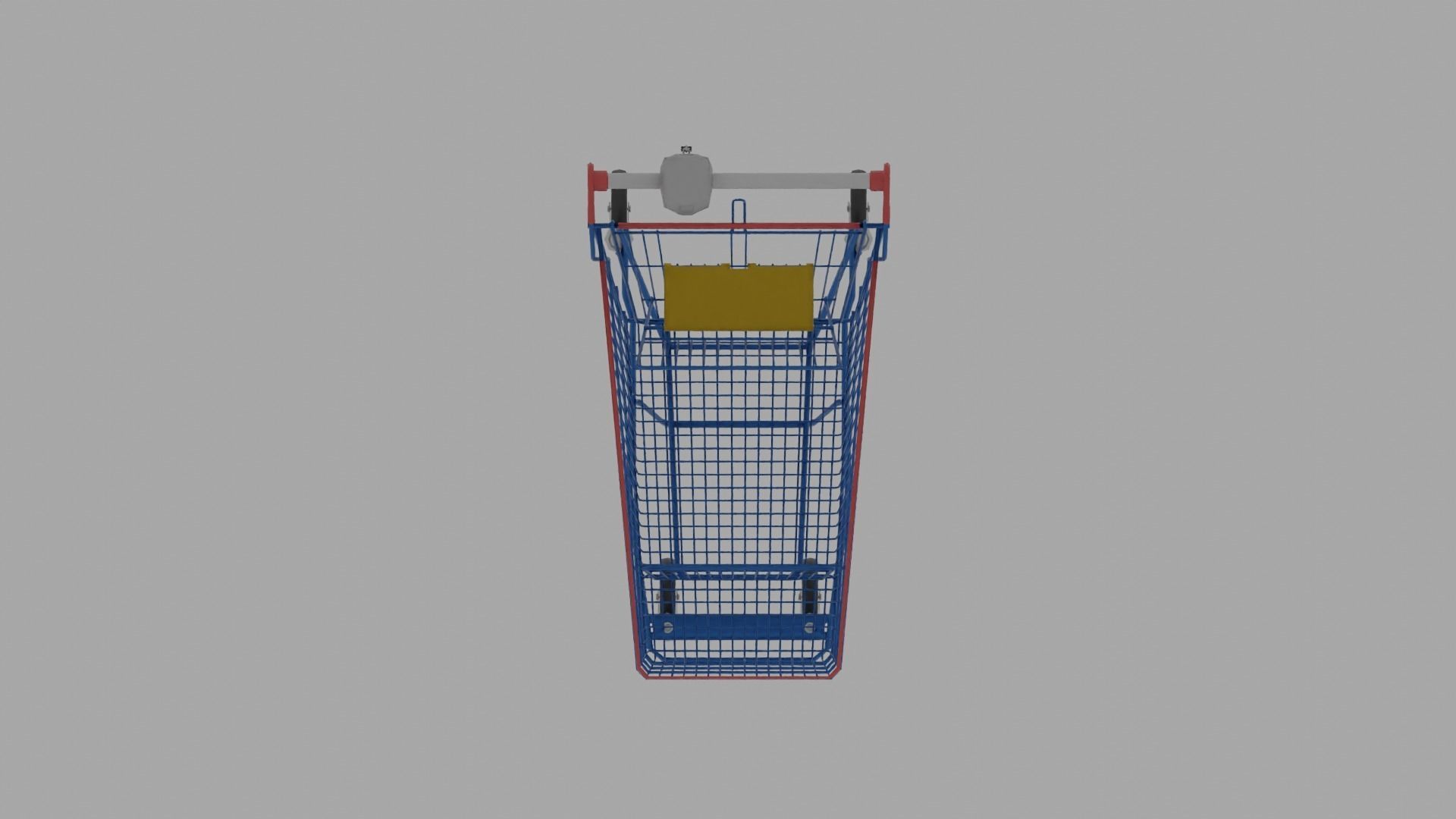 Shopping Cart Low-poly 3D model_8