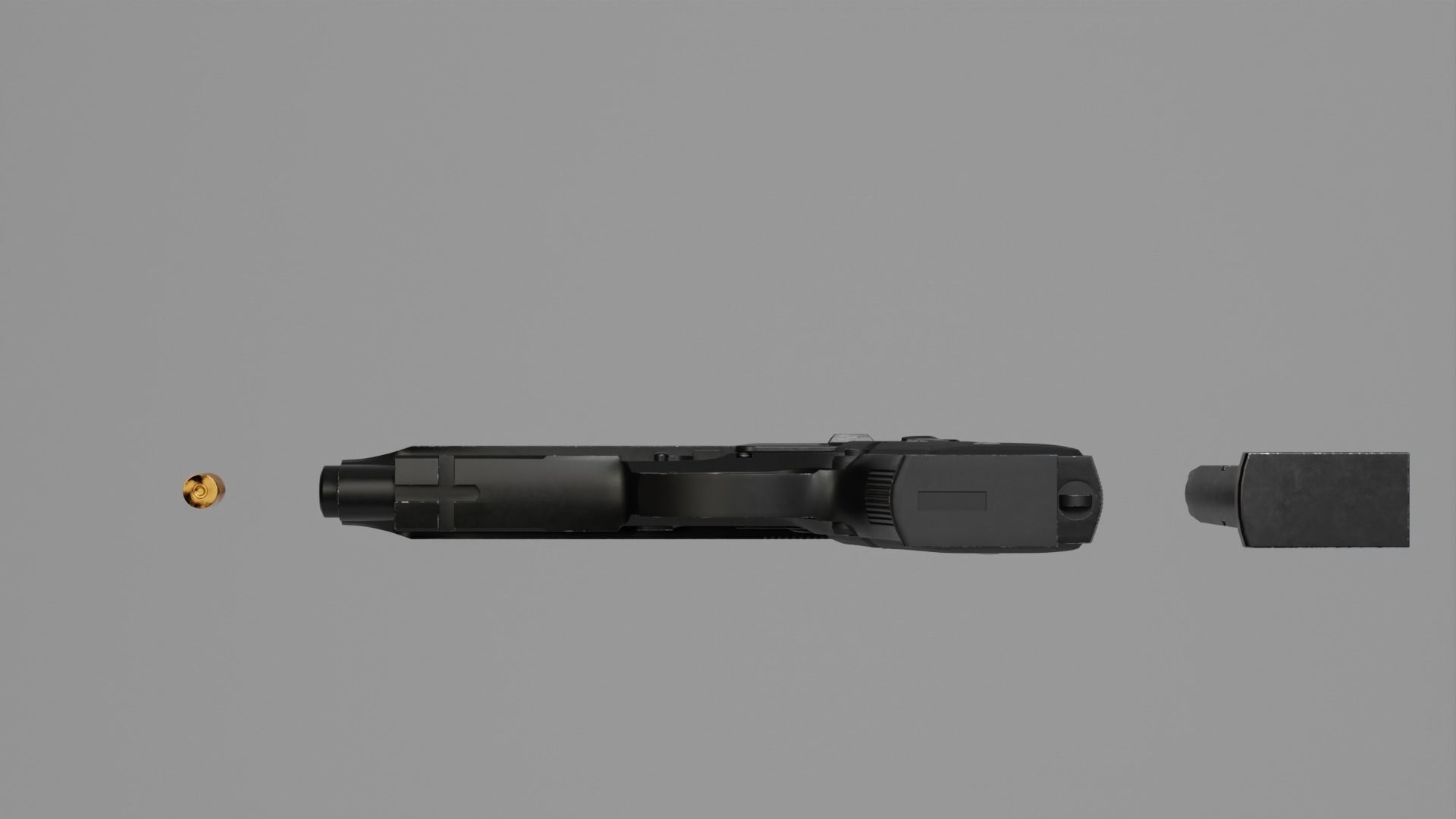 Beretta M9A1 92FS Low-poly 3D model_4