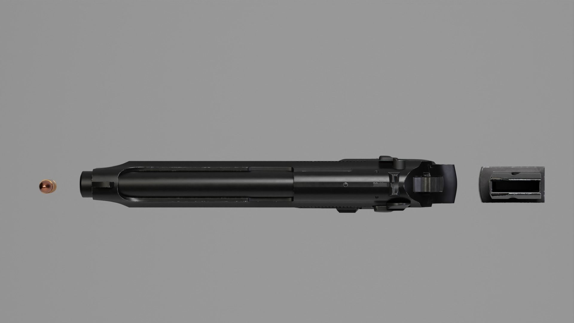 Beretta M9A1 92FS Low-poly 3D model_7