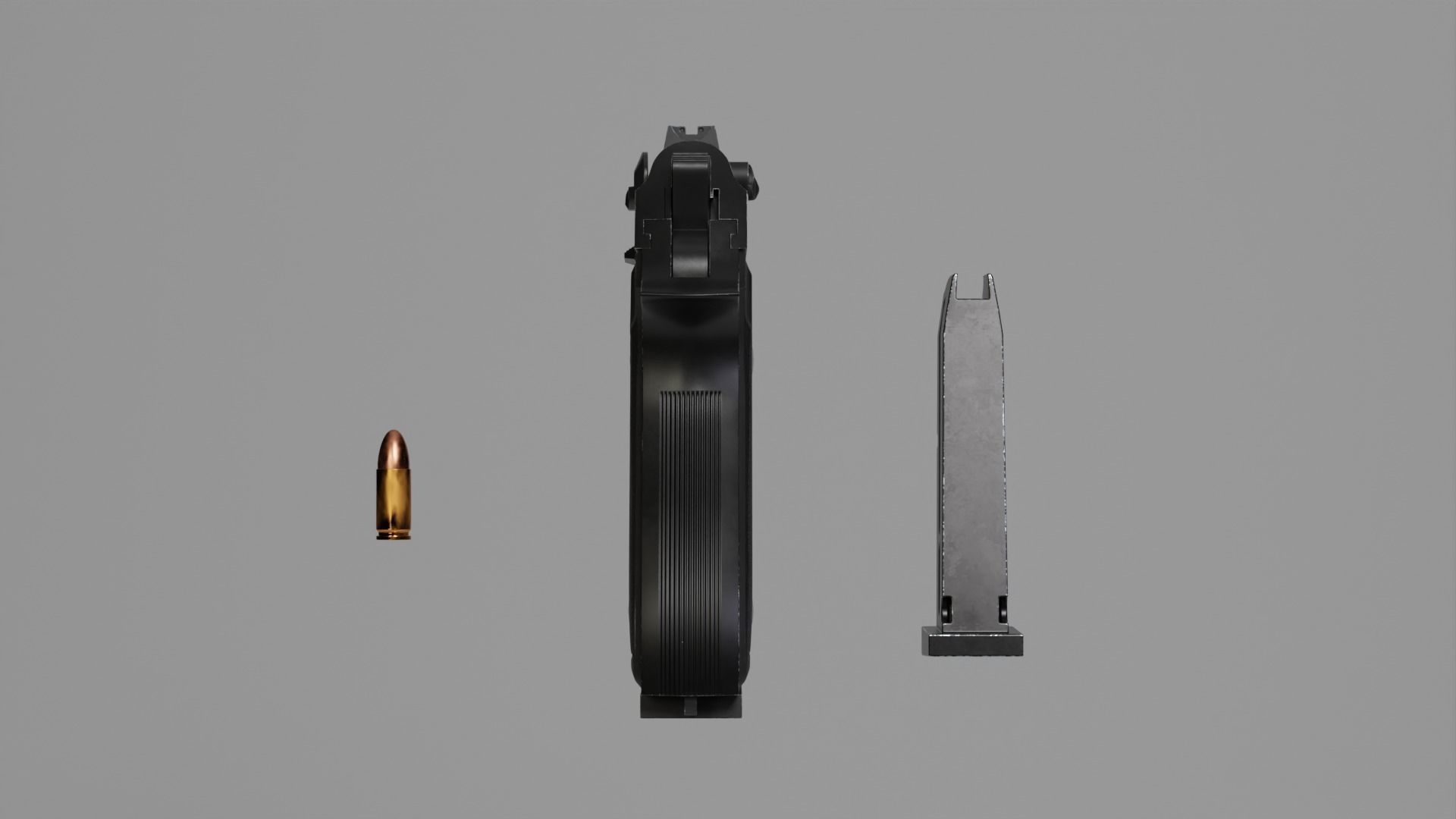 Beretta M9A1 92FS Low-poly 3D model_3