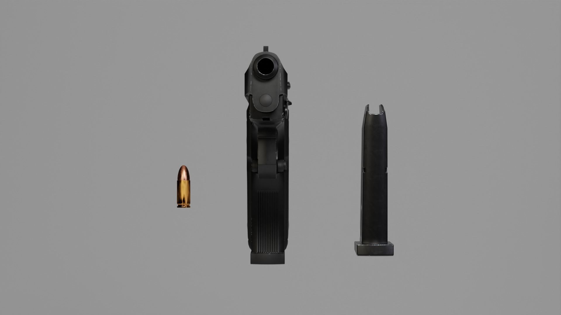 Beretta M9A1 92FS Low-poly 3D model_6