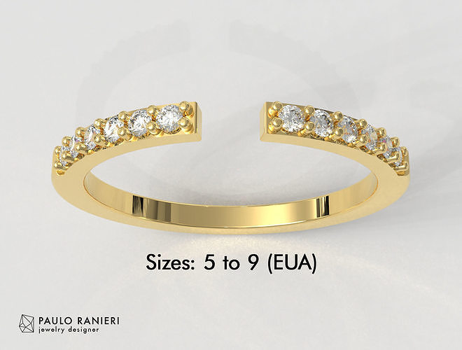 Diamond Opened Ring 3D print model