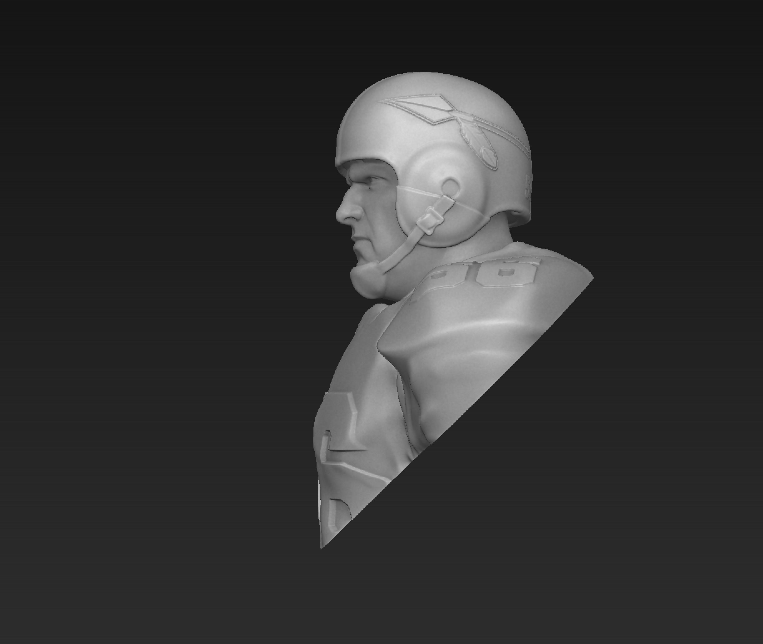 Vintage Washington Redskins Throwback Bust 3D print model_4