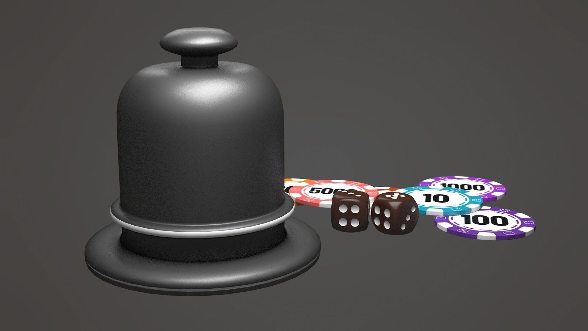 poker dice die pawn sorry  table colors 3D model_1