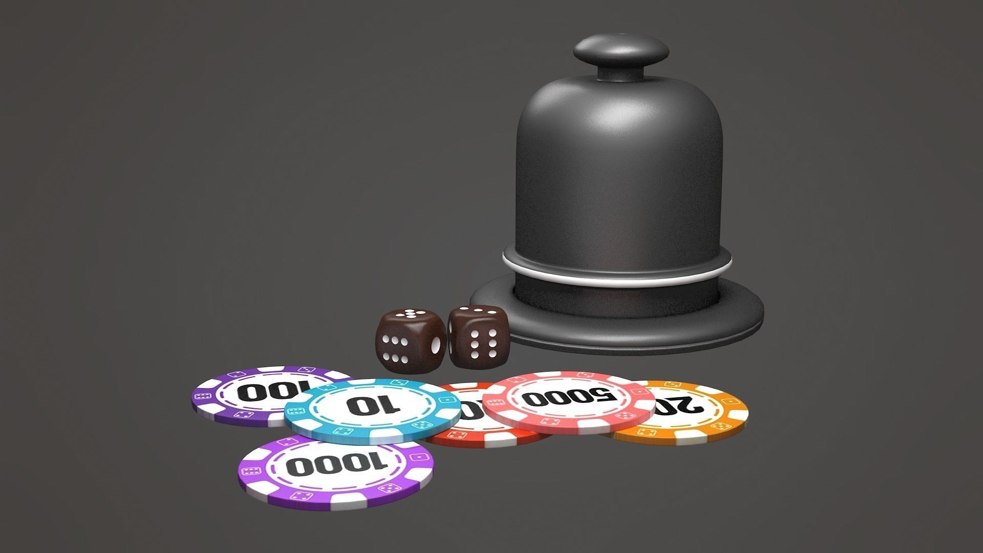 poker dice die pawn sorry  table colors 3D model_4