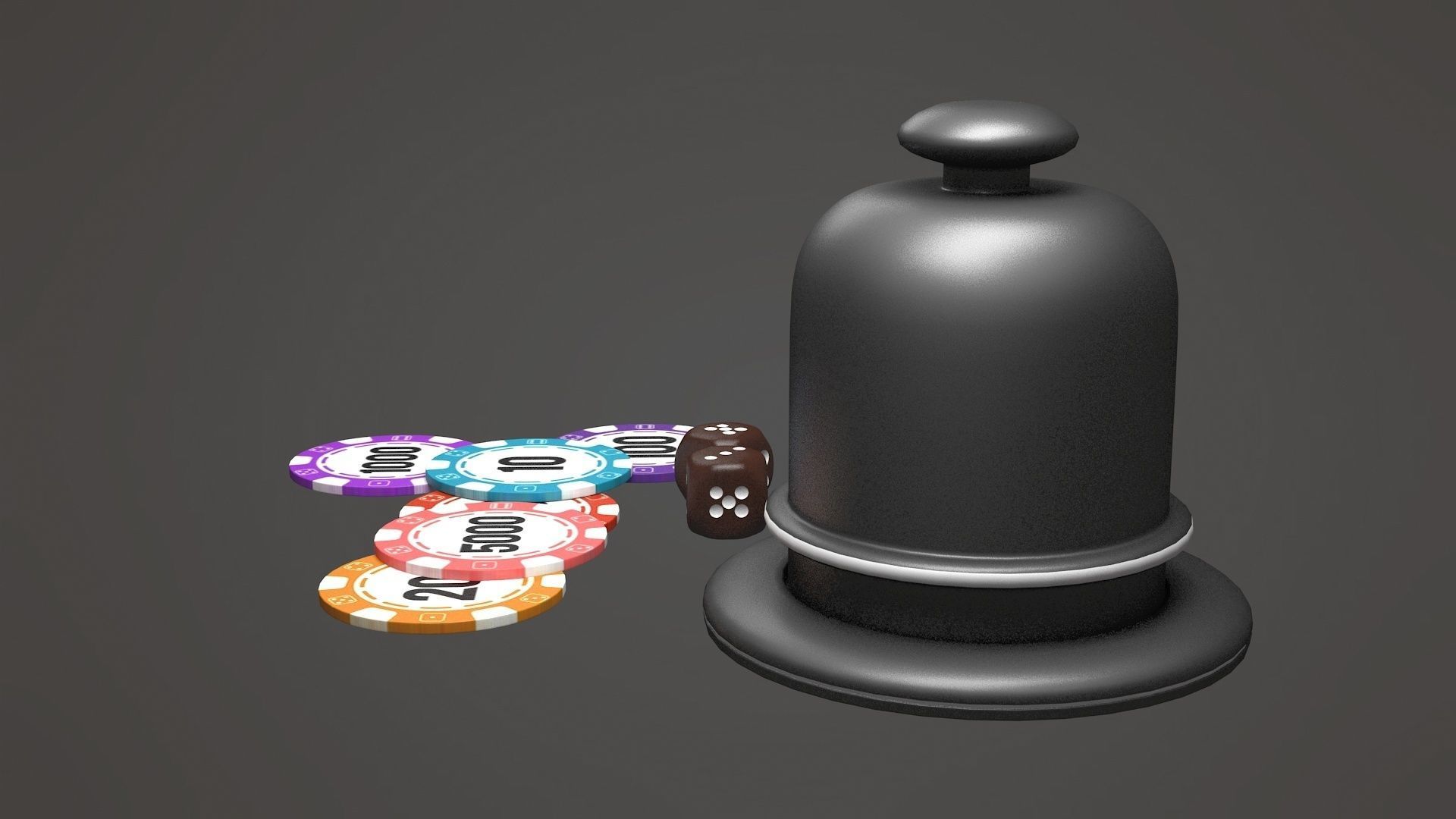 poker dice die pawn sorry  table colors 3D model_2