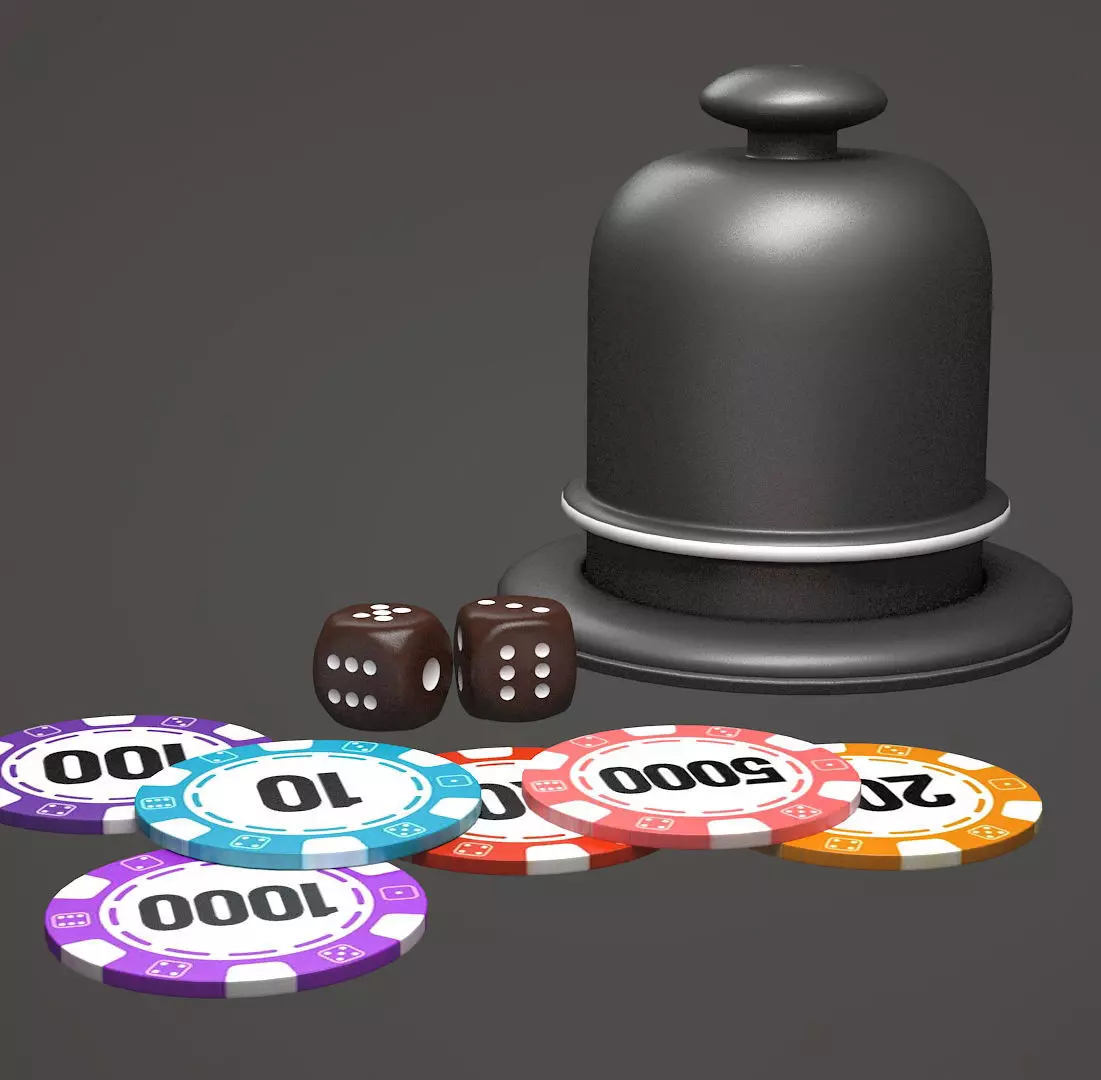 poker dice die pawn sorry  table colors 3D model_0
