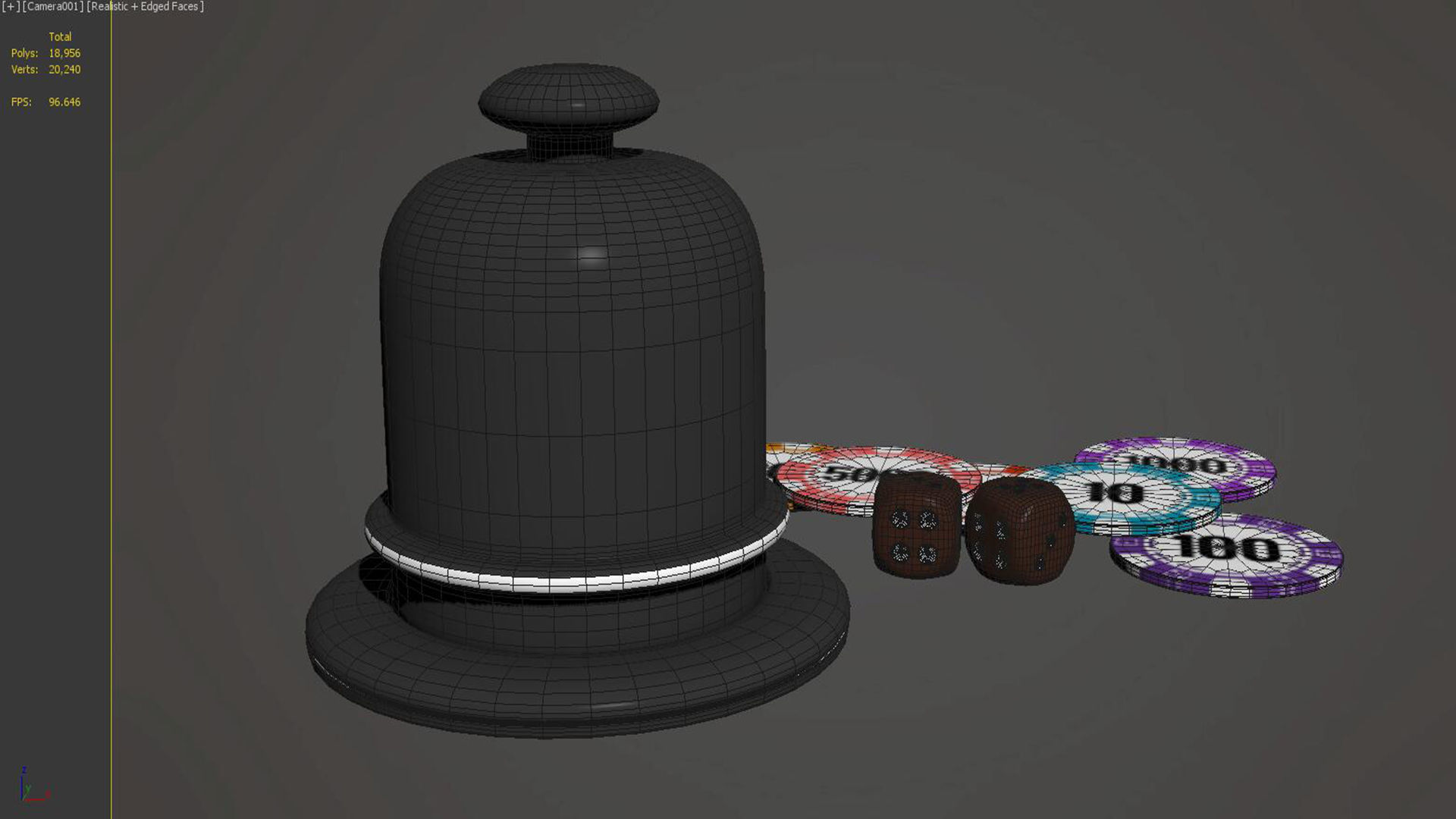 poker dice die pawn sorry  table colors 3D model_6