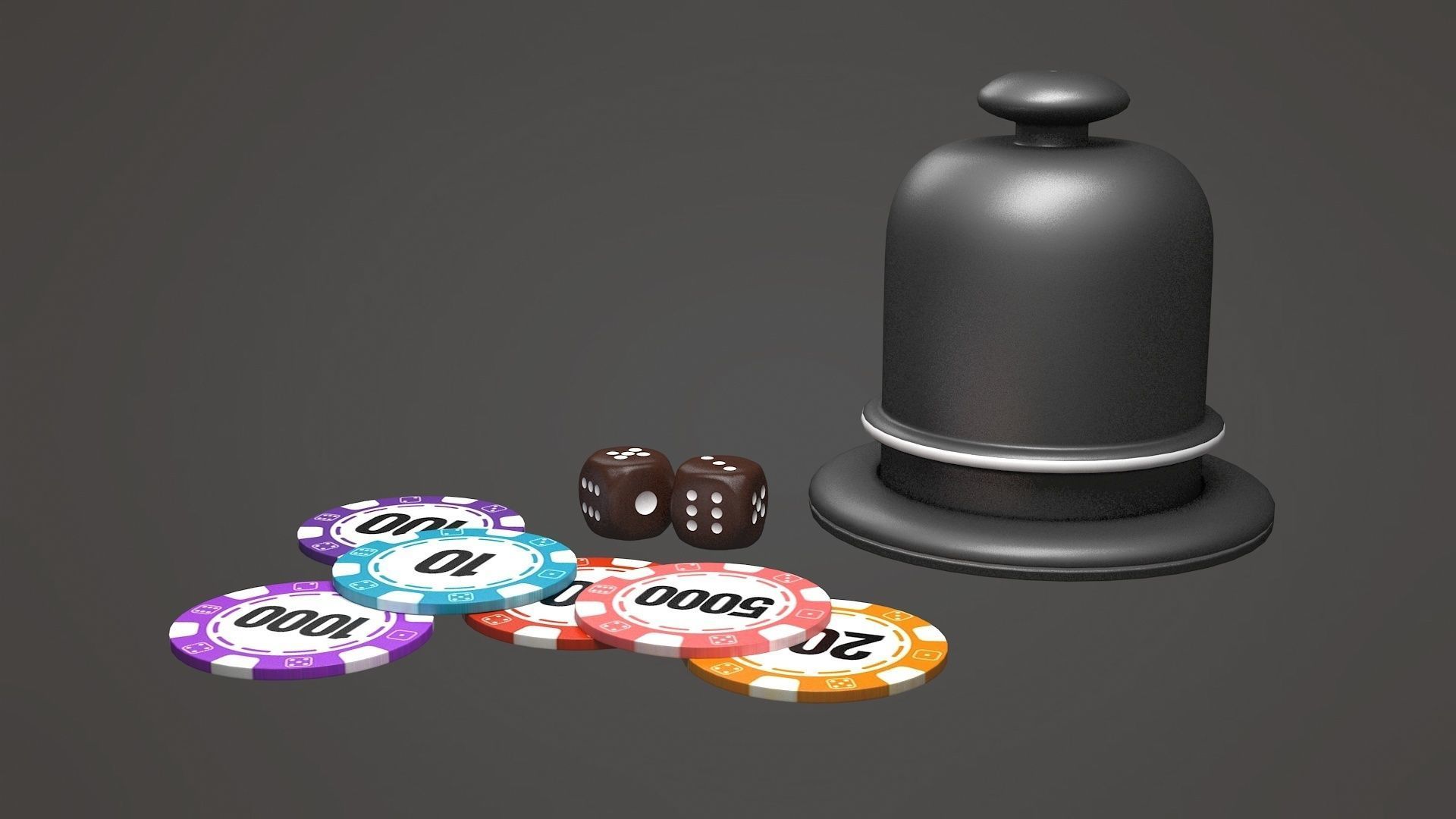 poker dice die pawn sorry  table colors 3D model_3