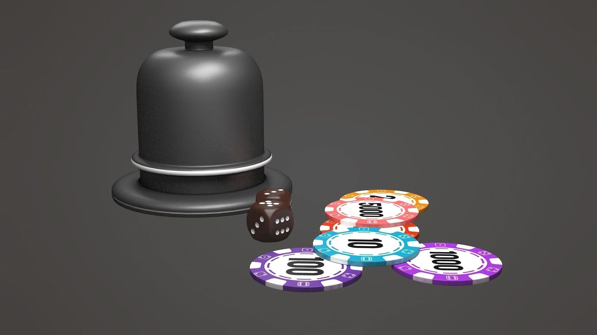 poker dice die pawn sorry  table colors 3D model_5