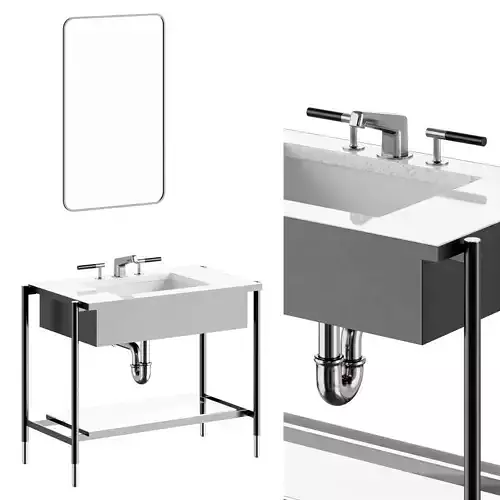 Bond Metal Four Leg Washbasin furniture