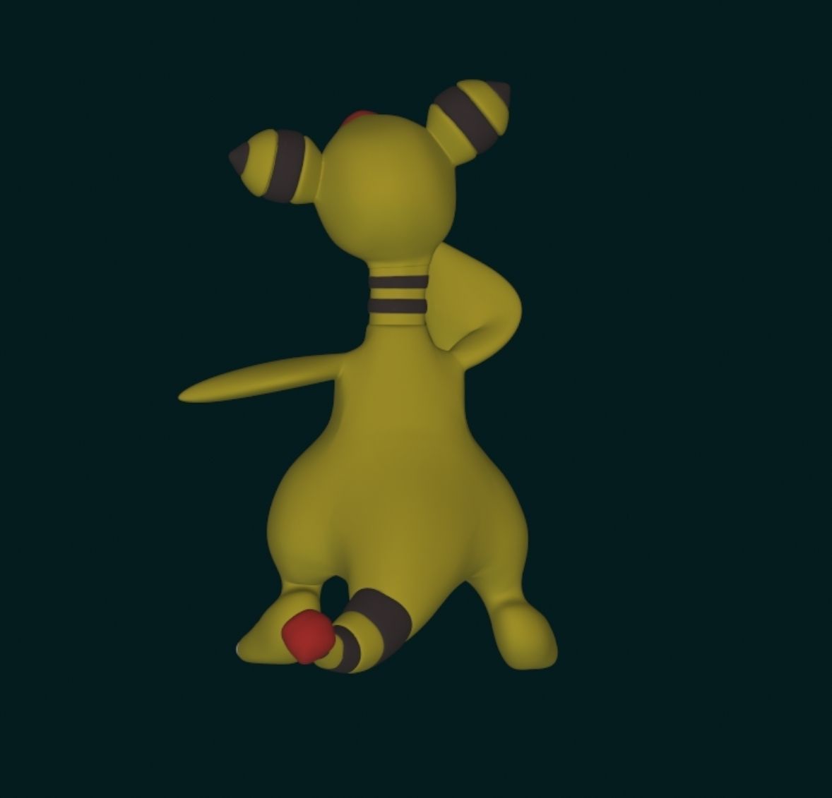 Ampharos pokemon 3D print model_2