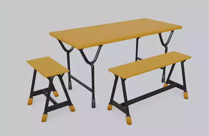 Outdoor table picnic Free low-poly 3D model