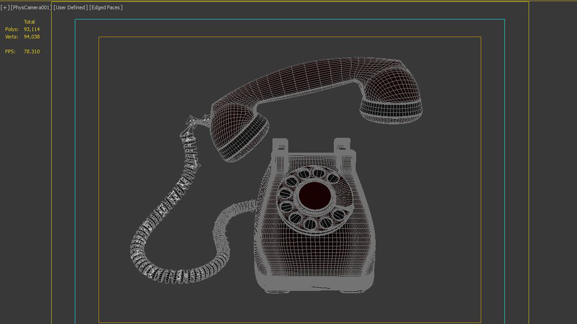 vintage telephone phone red communication retro 3D model_5