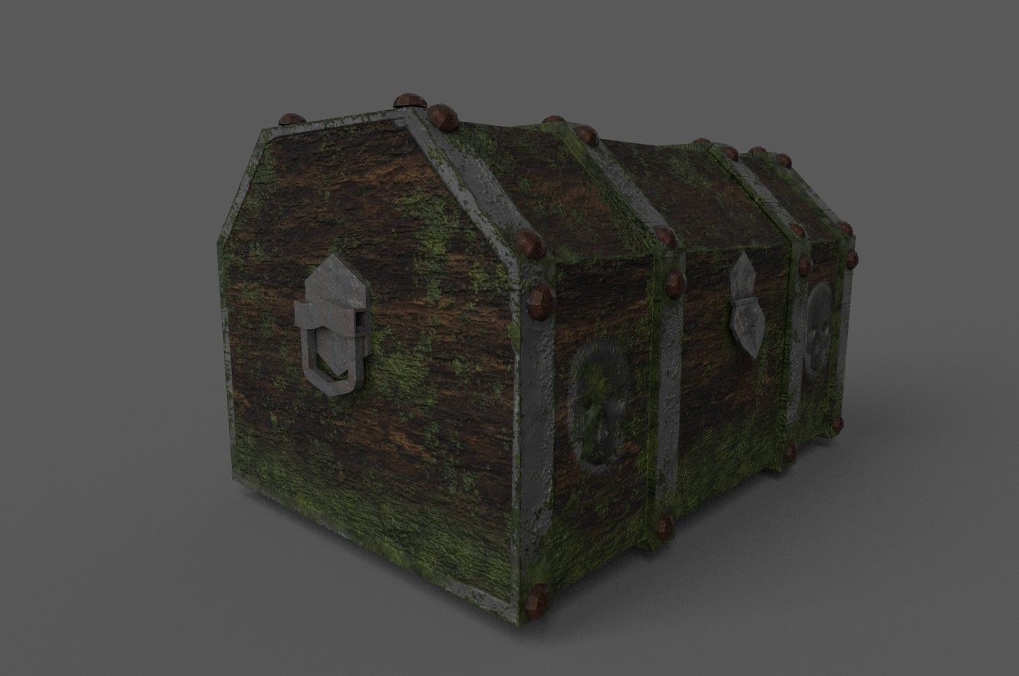 Old  Underwater chest Free 3D model_1
