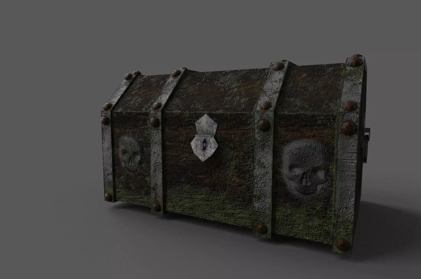 Old  Underwater chest Free 3D model_0