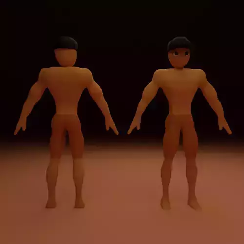 Strong Man Character rigged Free 3D model
