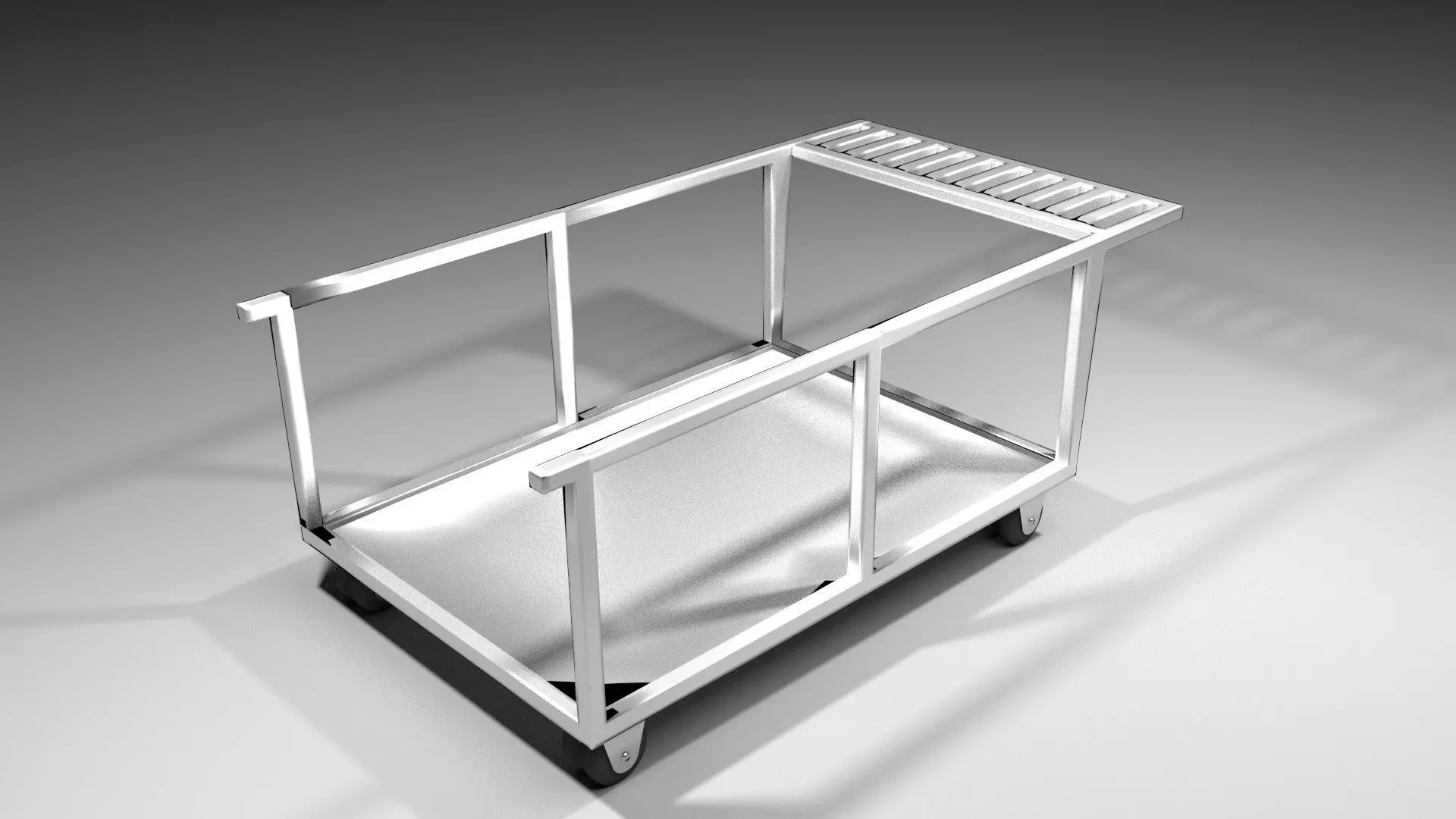 Trolley 2 stainless steel 3D model_0