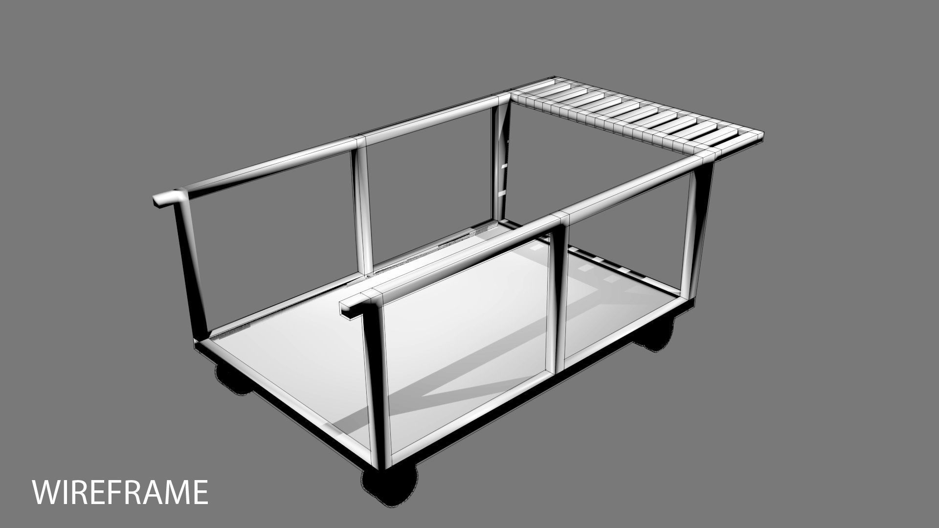 Trolley 2 stainless steel 3D model_3