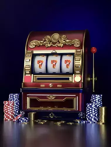 Vintage Stylized Casino Slot Machine Low-poly 3D model