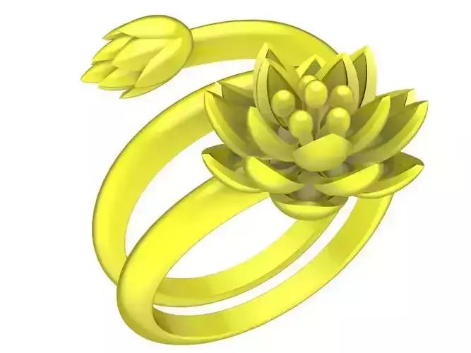 two 24k lotus women ring 4401