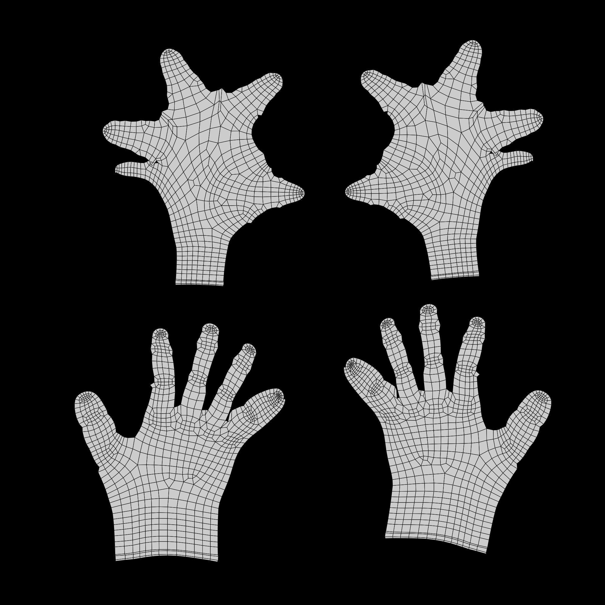 Sefety Work Gloves  Low-poly 3D model_10