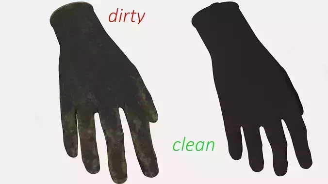 Sefety Work Gloves  Low-poly 3D model