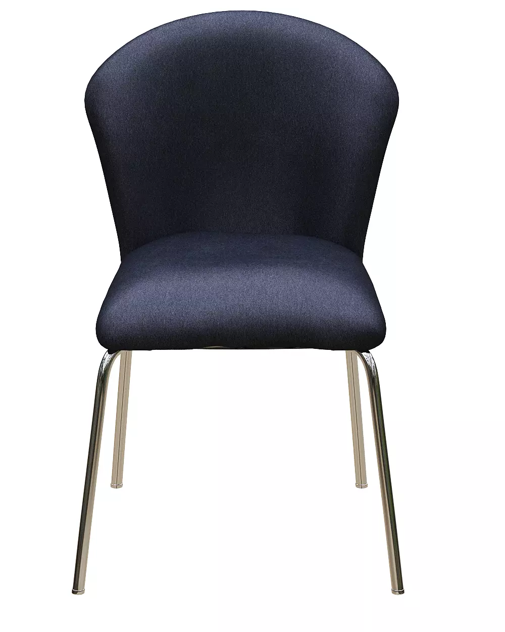 Dining chair leather and metal Low-poly 3D model_0
