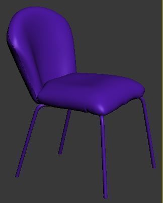Dining chair leather and metal Low-poly 3D model_8