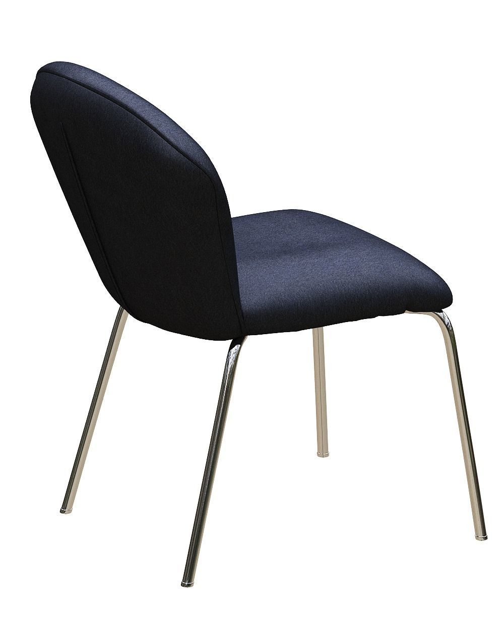 Dining chair leather and metal Low-poly 3D model_4