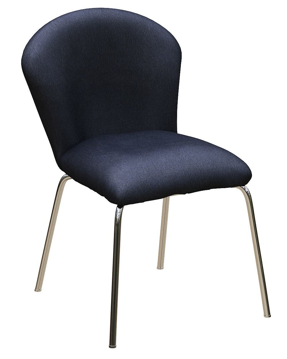 Dining chair leather and metal Low-poly 3D model_1