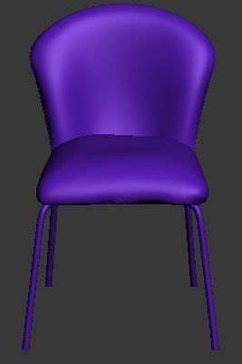 Dining chair leather and metal Low-poly 3D model_6