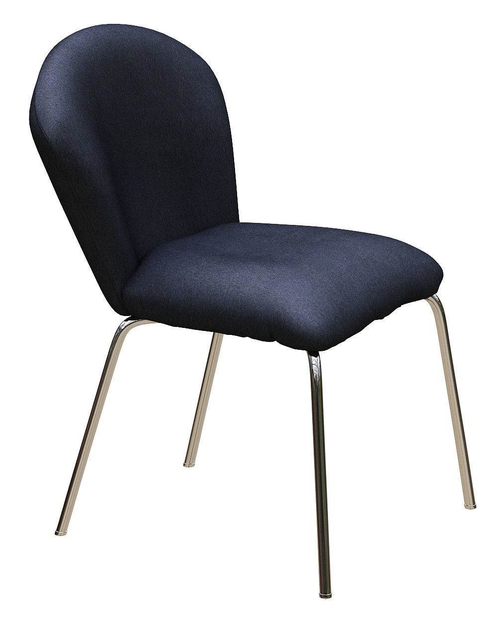 Dining chair leather and metal Low-poly 3D model_2