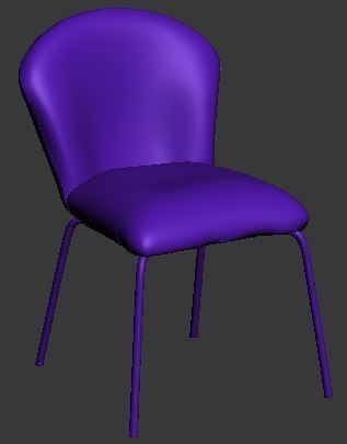 Dining chair leather and metal Low-poly 3D model_7